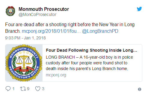 美新泽西州16岁少年枪杀父母